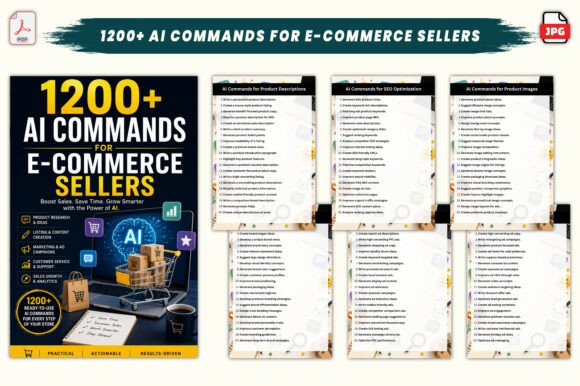 Download 1200+ AI Commands for E-commerce Sellers - 200 Collection