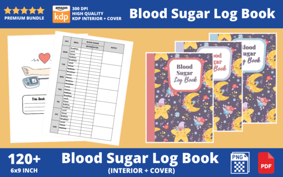 Download Nice and Cute Moon Blood Sugar Log Book - Blood sugar log book Collection