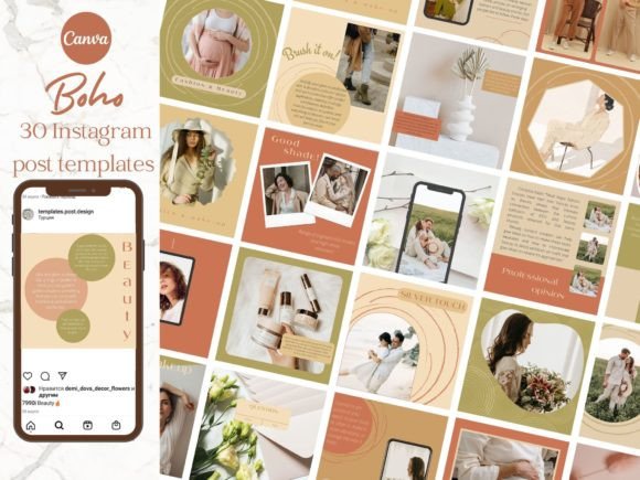Download Boho Fashion Beauty Instagram Templates - Premium Resources