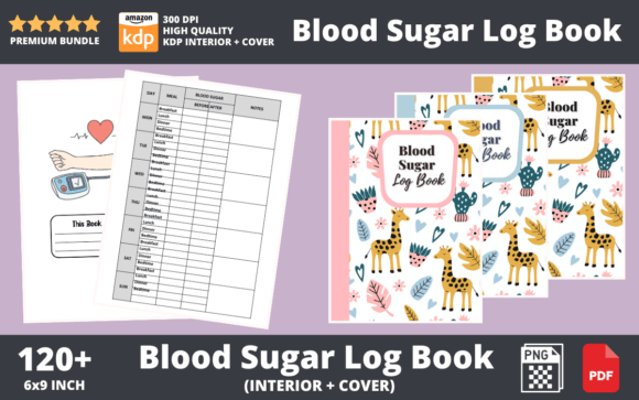 Download Floral Girly Blood Sugar Log Book - Premium Bundle