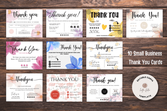 Download 10 Flower Small Business Thank You Cards - Thank you cards Collection