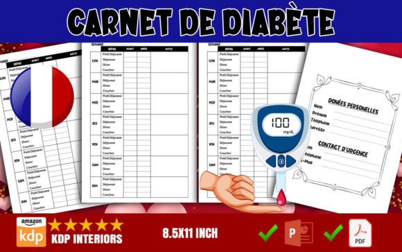 Download CARNET DE DIABÈTE (Blood Sugar Log Book) - Blood sugar log book Collection